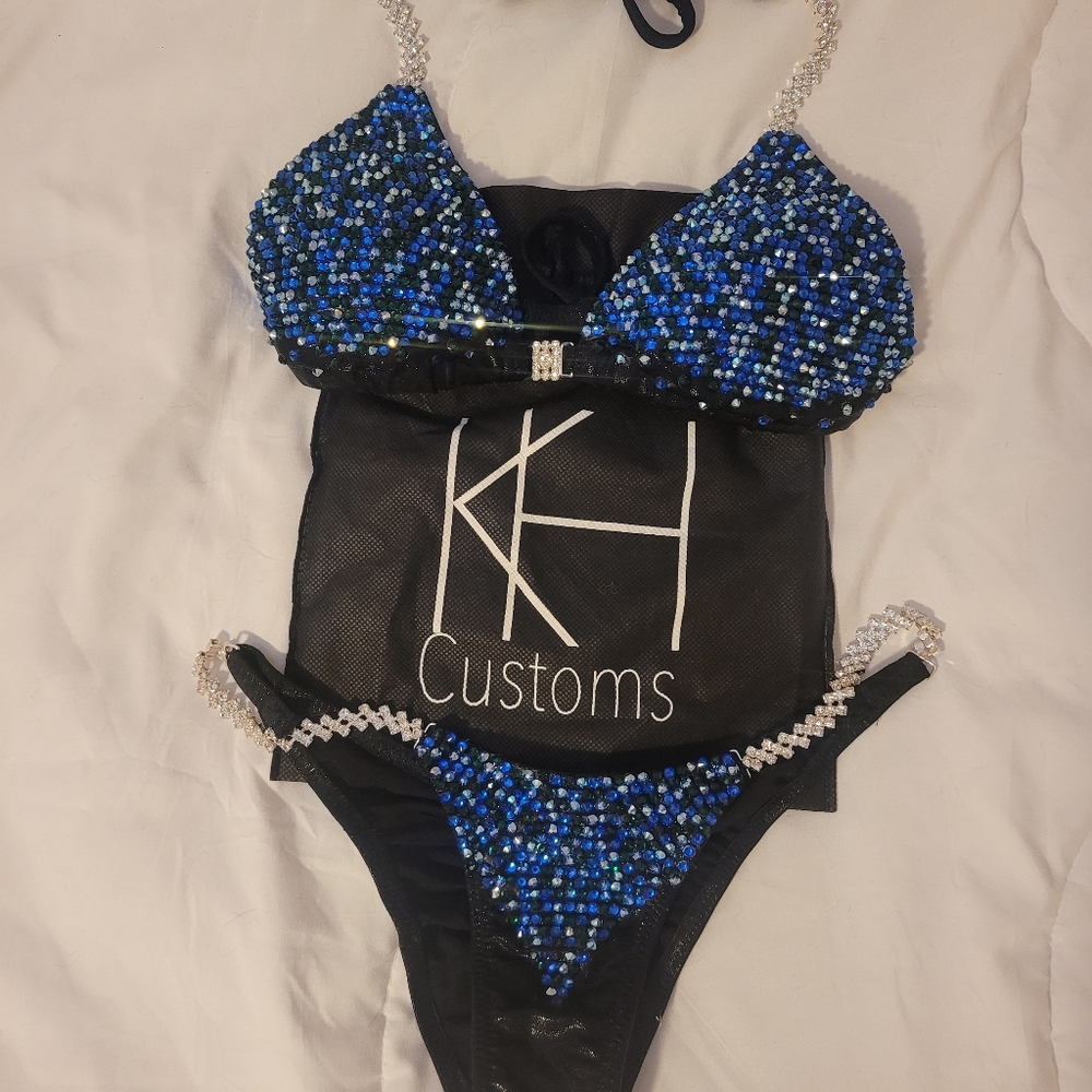 Competition bikini blue emerald black
